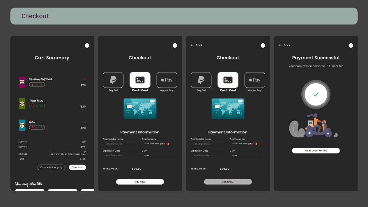 View of a Sip Savor design screen